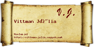 Vittman Júlia névjegykártya